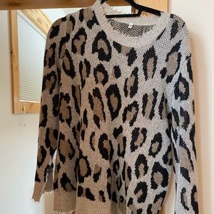 R13 Leopard Cashmere Crewneck Sweater
